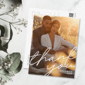 Moderne, minimale bruiloft foto bedankt voor je ka briefkaart
