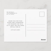 Moderne, minimale bruiloft foto bedankt voor je ka briefkaart (Achterkant)