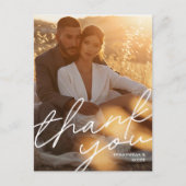 Moderne, minimale bruiloft foto bedankt voor je ka briefkaart (Voorkant)
