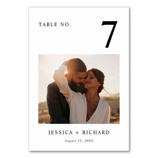 Moderne minimale bruiloft foto kaart (Voorkant)