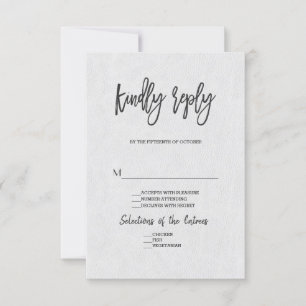 Moderne minimale bruiloft handschrift RSVP