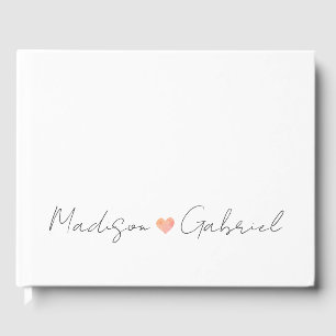 Moderne minimale bruiloft houtskool grijs bruiloft gastenboek