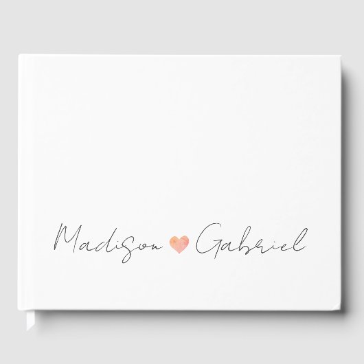 Moderne minimale bruiloft houtskool grijs bruiloft gastenboek (Voorkant)