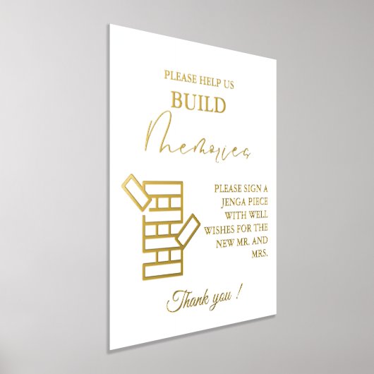 Moderne minimale bruiloft Jenga spel gastenboek te (Laagn)