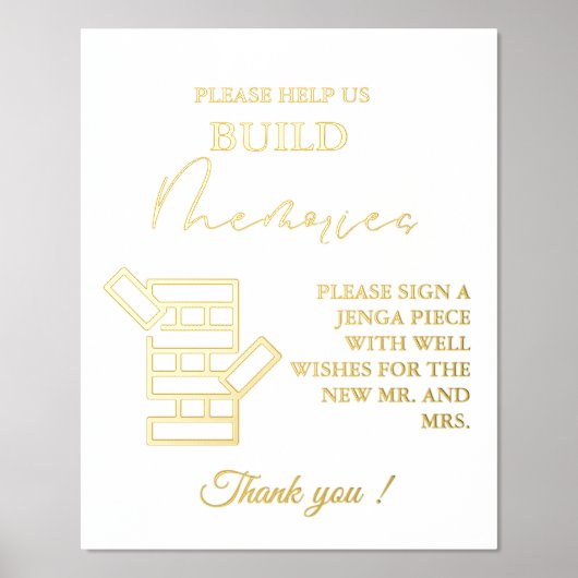 Moderne minimale bruiloft Jenga spel gastenboek te (Voorkant)