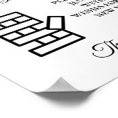 Moderne minimale bruiloft Jenga spel gastenboek te Poster (Hoek)