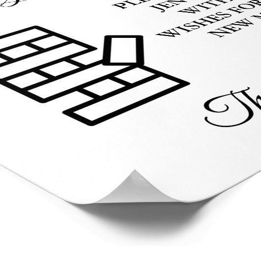 Moderne minimale bruiloft Jenga spel gastenboek te Poster (Hoek)