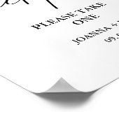 Moderne minimale bruiloft loterij ticket gunsten t poster (Hoek)