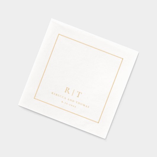 Moderne minimale bruiloft monogram folie servetten (Links)