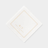 Moderne minimale bruiloft monogram folie servetten (Rechts)