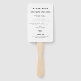 Moderne minimale bruiloft programma fan handwaaier