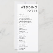 Moderne minimale bruiloft programma volgorde van e (Achterkant)