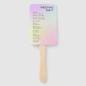 Moderne minimale bruiloft programma volgorde van e handwaaier (Achterkant)