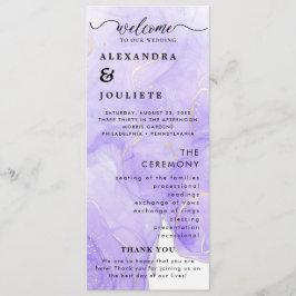 Moderne minimale bruiloft programma volgorde van e programmakaart