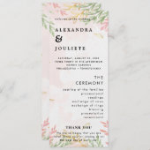 Moderne minimale bruiloft programma volgorde van e programmakaart (Voorkant / Achterkant)