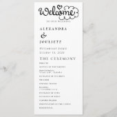 Moderne minimale bruiloft programma volgorde van e programmakaart (Voorkant)