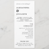 Moderne minimale bruiloft programma volgorde van e programmakaart (Voorkant)