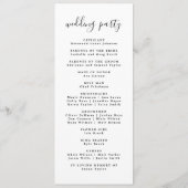 Moderne minimale bruiloft programma volgorde van e programmakaart (Achterkant)