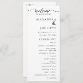 Moderne minimale bruiloft programma volgorde van e programmakaart (Voorkant / Achterkant)