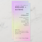 Moderne minimale bruiloft programma volgorde van e programmakaart (Voorkant / Achterkant)