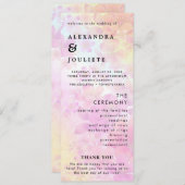 Moderne minimale bruiloft programma volgorde van e programmakaart (Voorkant / Achterkant)