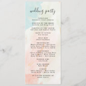 Moderne minimale bruiloft programma volgorde van e programmakaart (Achterkant)