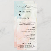 Moderne minimale bruiloft programma volgorde van e programmakaart (Voorkant / Achterkant)