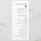 Moderne minimale bruiloft programma volgorde van e programmakaart (Voorkant)