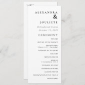 Moderne minimale bruiloft programma volgorde van e programmakaart (Voorkant / Achterkant)