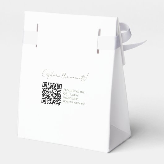 Moderne, minimale, bruiloft QR-code foto delen Bedankdoosjes (Achterkant)