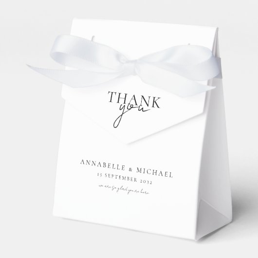 Moderne, minimale, bruiloft QR-code foto delen Bedankdoosjes (Voorkant Zijde)