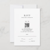 Moderne minimale bruiloft QR-code RSVP Kaartje (Voorkant)