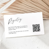 Moderne minimale bruiloft register QR-code Informatiekaartje