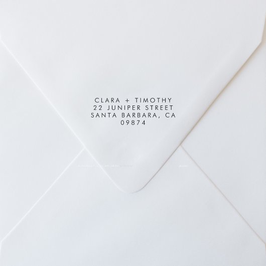 Moderne minimale bruiloft retour adres  zelfinktende stempel