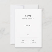 Moderne minimale bruiloft RSVP kaartje (Voorkant)