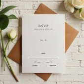 Moderne minimale bruiloft RSVP kaartje