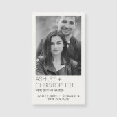 Moderne minimale bruiloft Save-the-Date Fotomagnee (Voorkant)
