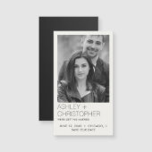 Moderne minimale bruiloft Save-the-Date Fotomagnee (Voorkant / Achterkant)