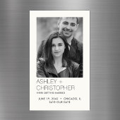 Moderne minimale bruiloft Save-the-Date Fotomagnee