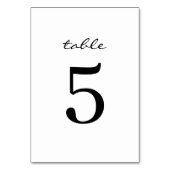 Moderne minimale bruiloft tafel nummer Kaarten (Voorkant)