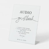 Moderne minimale bruiloft telefoon Audio Gastenboe Reclamebord Met Voetstuk (Voorkant)