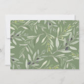 Moderne, minimale bruiloft van de foto van olijfbl aankondiging (Achterkant)