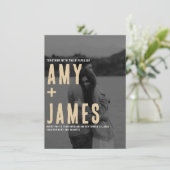 Moderne minimale bruiloft van uw foto- en QR-code Kaart (Staand voorkant)