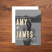 Moderne minimale bruiloft van uw foto- en QR-code Kaart