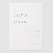 Moderne minimale bruiloft vellum uitnodigingen (Voorkant)