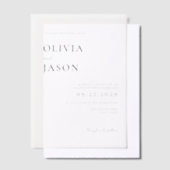 Moderne minimale bruiloft vellum uitnodigingen (Offset)