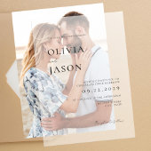 Moderne minimale bruiloft vellum uitnodigingen