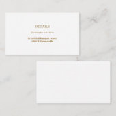 Moderne, minimale bruiloft - Versluitingskaart Informatiekaartje (Voorkant / Achterkant)