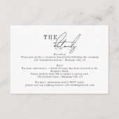 Moderne, minimale bruiloft - Versluitingskaart Informatiekaartje (Voorkant)