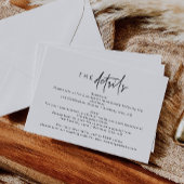 Moderne, minimale bruiloft - Versluitingskaart Informatiekaartje